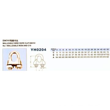 Rigging Hardware Malleable Wire Rope Clip DIN741